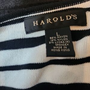 Harold's Black and White Striped Top